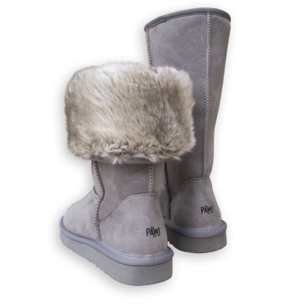 PAW J Vegan Tall Boots - Gray Size 9